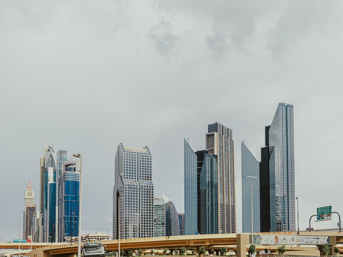 The Dubai financial district skyline